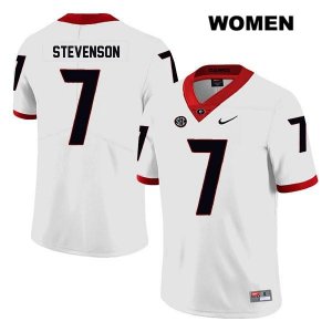 Women's Georgia Bulldogs NCAA #7 Tyrique Stevenson Nike Stitched White Legend Authentic College Football Jersey QCH8454EB